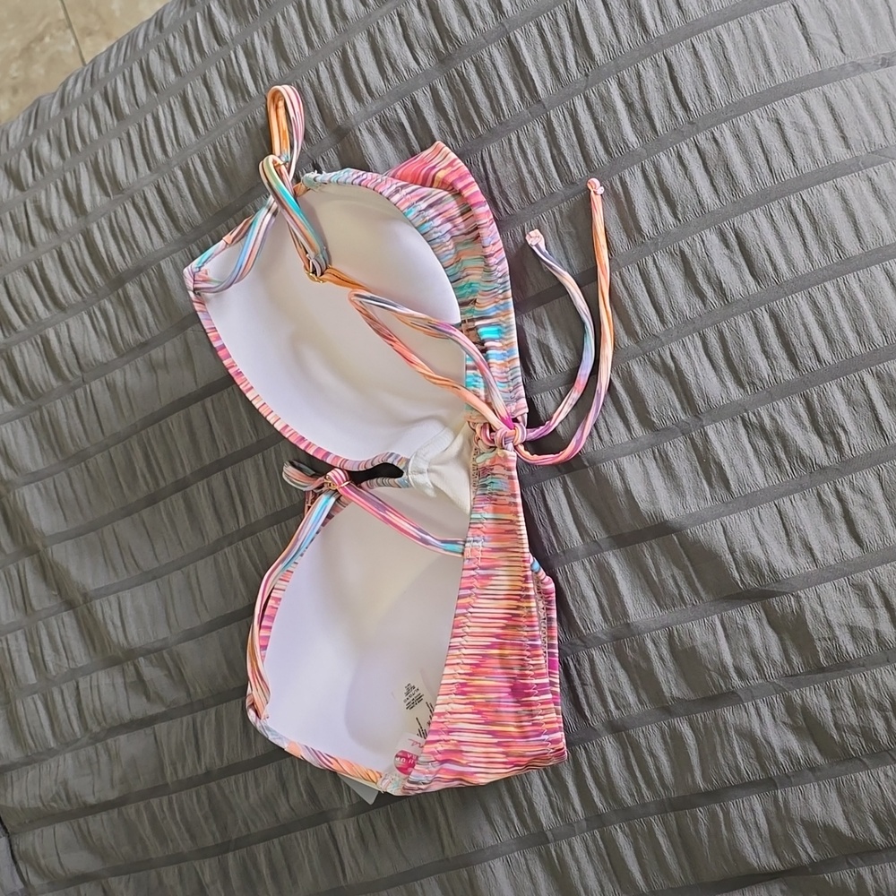 Colorful Striped Bikini Top Sz Xl Nwt - Picture 5 of 5